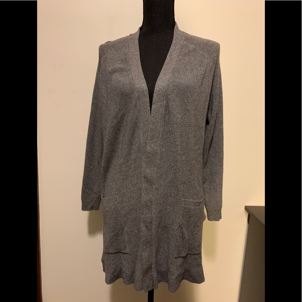 Cyrus Charcoal Gray Long Pocket Cardigan